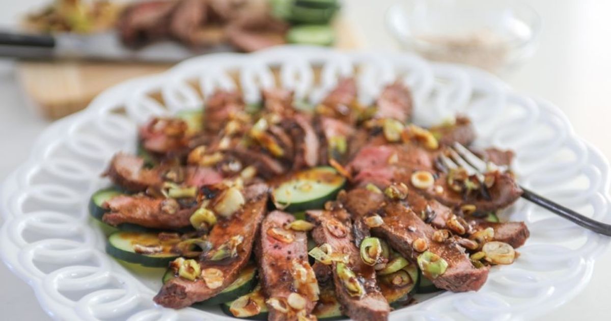 Cold Steak & Cucumber Salad with Ponzu-Mustard Vinaigrette