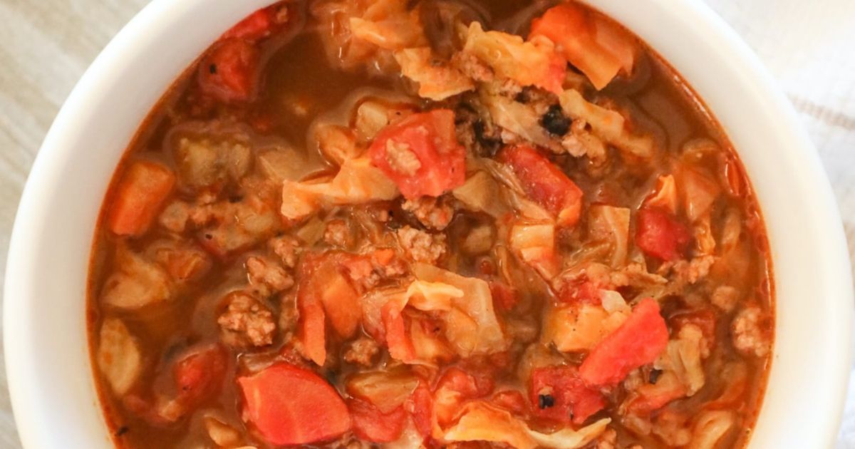 Chunky Beef, Cabbage & Tomato Soup